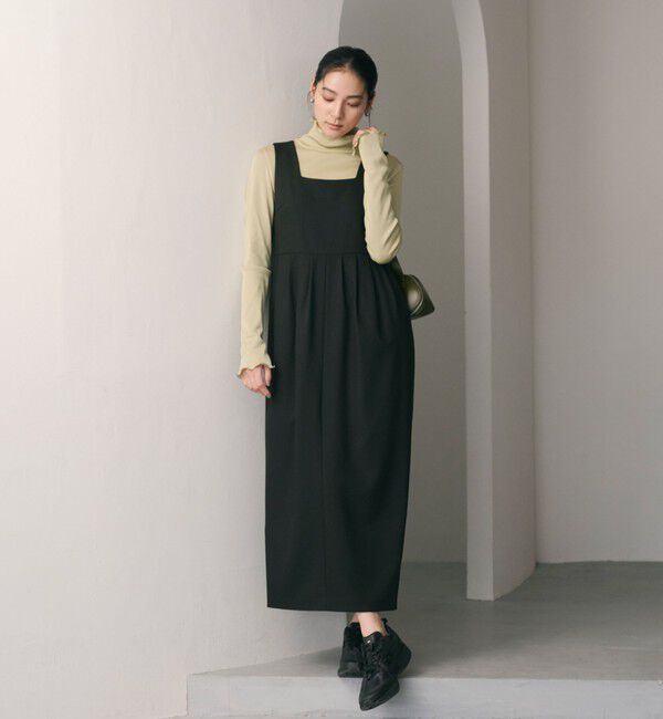 BEAUTY&YOUTH UNITED ARROWS「【WEB限定 Wardrobe DAILY MINIMAL】ウールライクメランジ スクエアネックワンピース ウォッシャブル」|ワンピース|