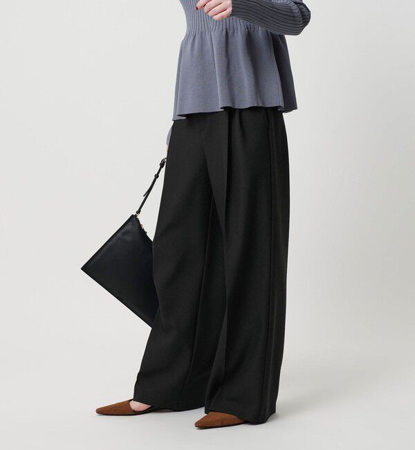BEAUTY&YOUTH UNITED ARROWS「【WEB限定 Wardrobe DAILY MINIMAL】ウールライクメランジ ワイドパンツ ウォッシャブル」|スラックス|