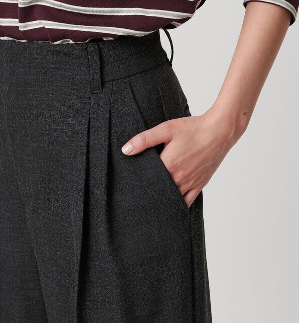 BEAUTY&YOUTH UNITED ARROWS「【WEB限定 Wardrobe DAILY MINIMAL】ウールライクメランジ ワイドパンツ ウォッシャブル」|スラックス|