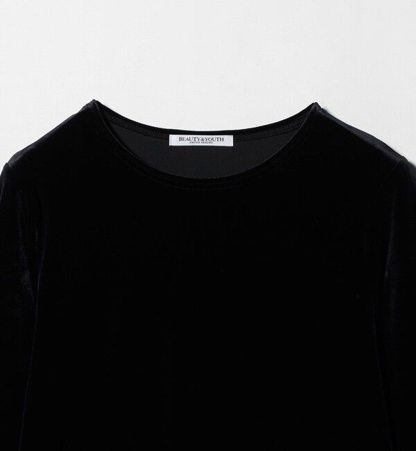 BEAUTY&YOUTH UNITED ARROWS「ポリエステルブレンド ベロアロングスリーブ Tシャツ」|Tシャツ・カットソー|