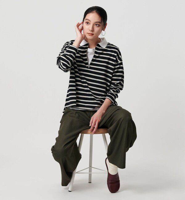 BEAUTY&YOUTH UNITED ARROWS「【WEB限定】マルチボーダー ハーフジッププルオーバー」|Tシャツ・カットソー|