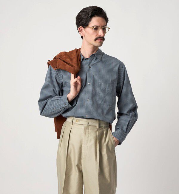 STEVEN ALAN「＜Steven Alan＞ ポプリン グラフチェック レギュラーカラー シャツ LOOSE」|シャツ・ブラウス|