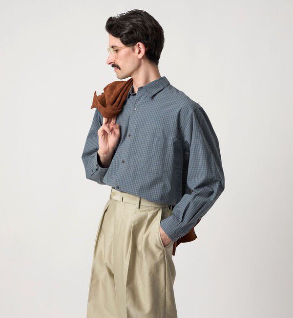 STEVEN ALAN「＜Steven Alan＞ ポプリン グラフチェック レギュラーカラー シャツ LOOSE」|シャツ・ブラウス|