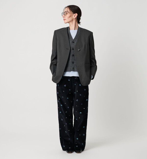 BEAUTY&YOUTH UNITED ARROWS「ポリエステルレーヨン ノーカラー1ボタンジャケット」|ノーカラージャケット|