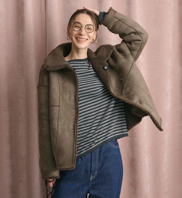 BEAUTY&YOUTH UNITED ARROWS「【WEB限定】ボア&times;フェイクムートン ループボタンジャケット 2WAY」|その他|
