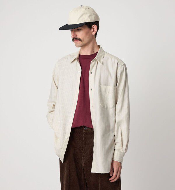 STEVEN ALAN「＜Steven Alan＞ ネル  ストライプ レギュラーカラー シャツ NARROW」|シャツ・ブラウス|