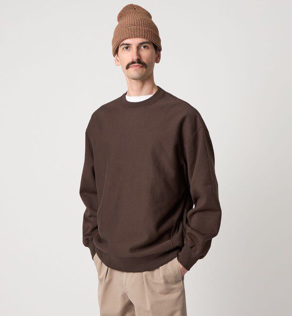 STEVEN ALAN「＜Steven Alan＞ キモウ ウラケ セットイン クルーネック スウェット」|スウェット・ジャージ|DK.BROWN