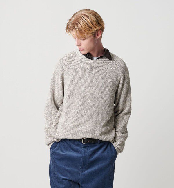 BEAUTY&YOUTH UNITED ARROWS「クリスプ アゼ スリーク クルーネック ニット」|ニット・セーター|