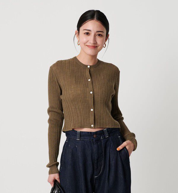 BEAUTY&YOUTH UNITED ARROWS「アルパカブレンド ランダムリブカーディガン」|カーディガン|OLIVE