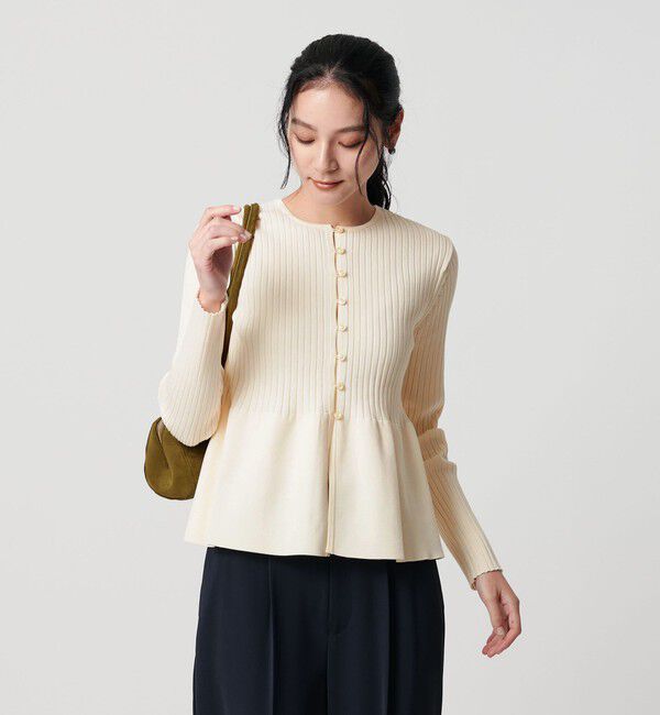 BEAUTY&YOUTH UNITED ARROWS「【WEB限定 Wardrobe DAILY MINIMAL】ペプラム2WAY リブニットプルオーバー ウォッシャブル」|ニット・セーター|