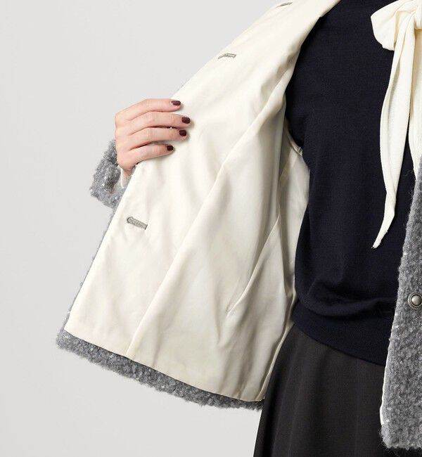 BEAUTY&YOUTH UNITED ARROWS「ドットジャガード ノーカラージャケット」|ノーカラージャケット|