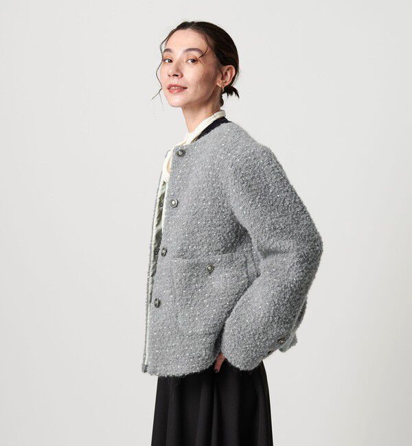 BEAUTY&YOUTH UNITED ARROWS「ドットジャガード ノーカラージャケット」|ノーカラージャケット|