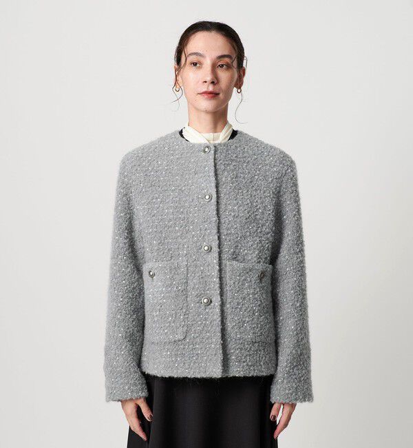 BEAUTY&YOUTH UNITED ARROWS「ドットジャガード ノーカラージャケット」|ノーカラージャケット|