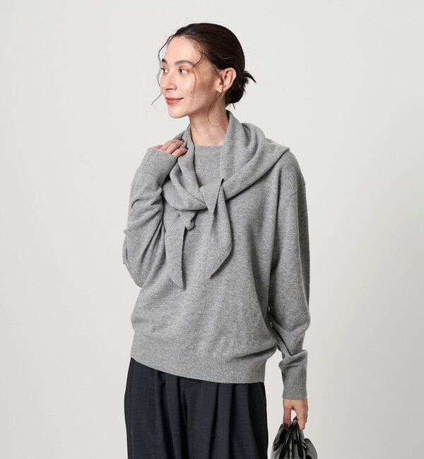 BEAUTY&YOUTH UNITED ARROWS「ウールカシミヤ クルーネックニット＆ストール ウォッシャブル」|ニット・セーター|