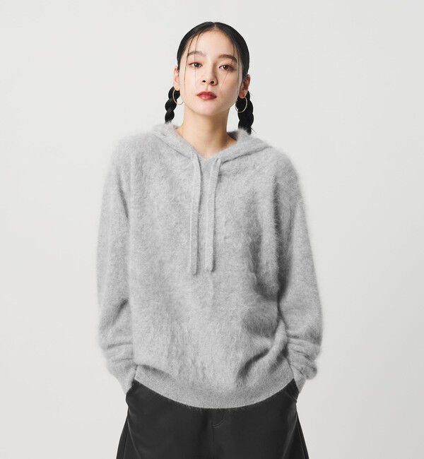 BEAUTY&YOUTH UNITED ARROWS「カシミヤニット フードプルオーバー」|ニット・セーター|LT.GRAY