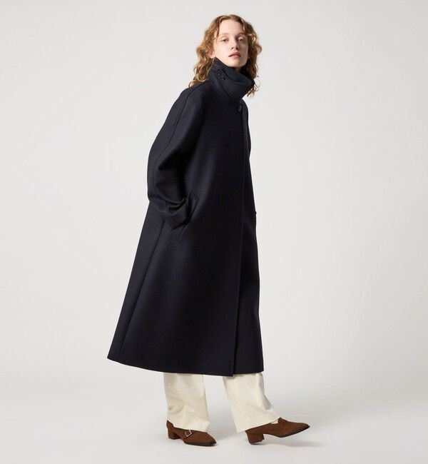 STEVEN ALAN「＜Steven Alan＞ウール カシミヤ テント ロング コート」|ステンカラーコート|NAVY