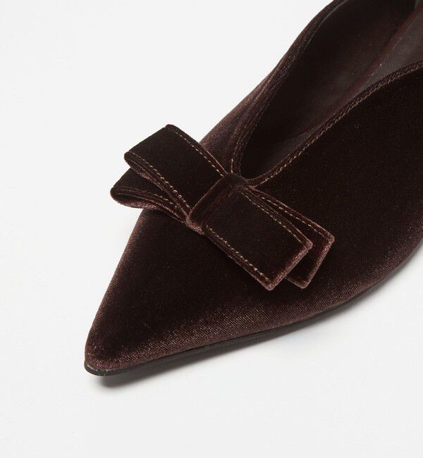 BEAUTY&YOUTH UNITED ARROWS「ベルベット リボン Vカット フラットシューズ」|バレエシューズ|