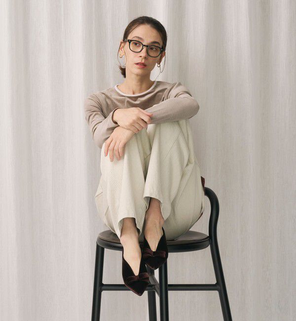 BEAUTY&YOUTH UNITED ARROWS「ベルベット リボン Vカット フラットシューズ」|バレエシューズ|