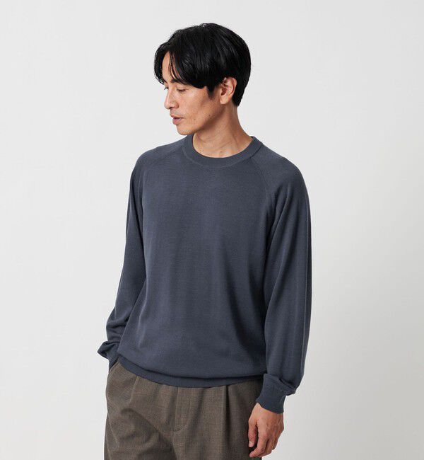 BEAUTY&YOUTH UNITED ARROWS「SUPER130 ウール クルーネック ニット ウォッシャブル」|ニット・セーター|COBALT