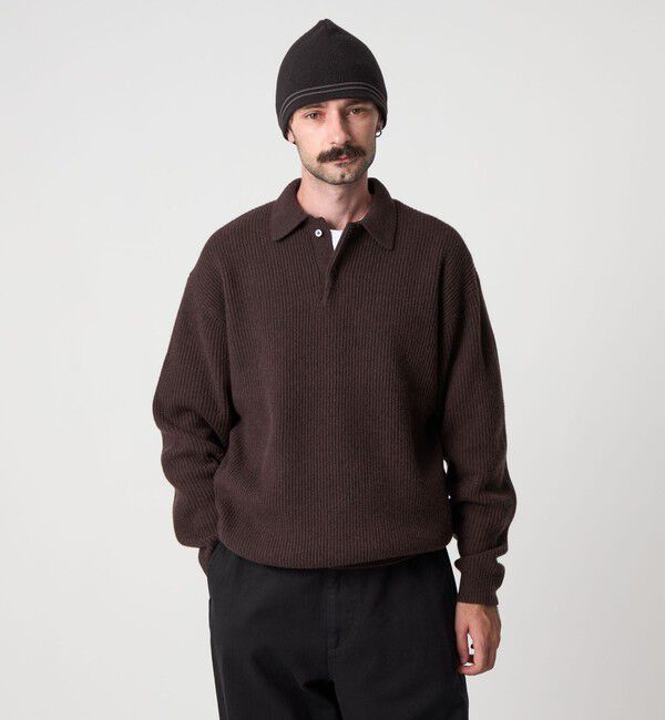 STEVEN ALAN「＜Steven Alan＞ オーストラリアンラムズウール ポロカラー ニット NARROW」|ニット・セーター|