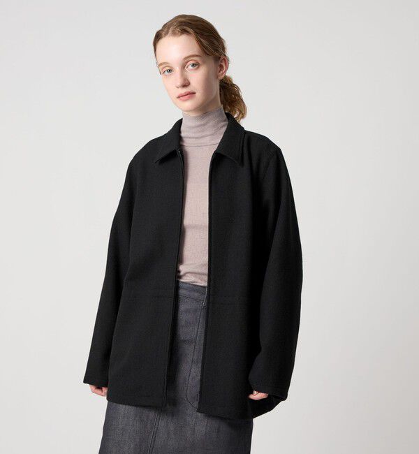 STEVEN ALAN「＜Steven Alan＞ジップ シャツブルゾン」|シャツ・ブラウス|BLACK
