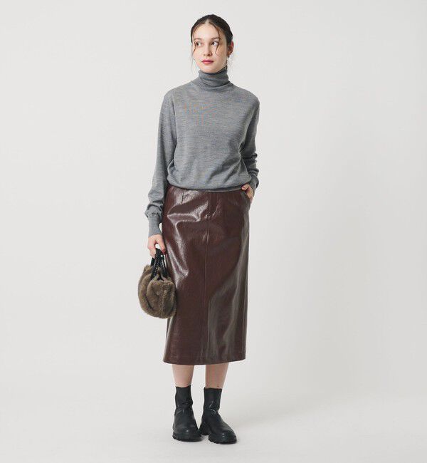 BEAUTY&YOUTH UNITED ARROWS「レザーライク Aラインスカート」|台形|