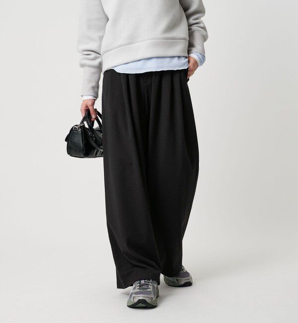 BEAUTY&YOUTH UNITED ARROWS「毛ポリエステルレーヨンブレンド ワイドタックパンツ」|スラックス|