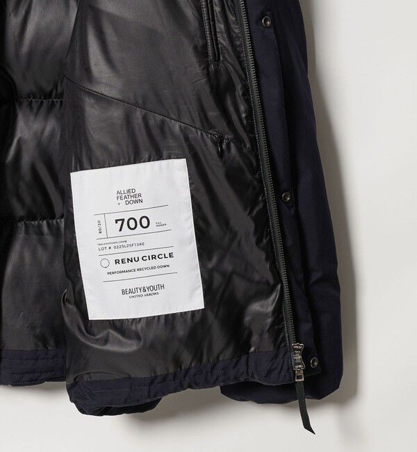 BEAUTY&YOUTH UNITED ARROWS「 小松マテーレ リラックス フード ダウンジャケット 700FP 撥水機能」|ダウン|