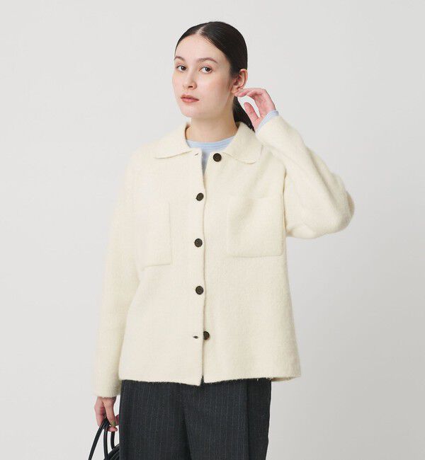 BEAUTY&YOUTH UNITED ARROWS「チャイニーズラクーンブレンド ポケット シャツカーディガン」|カーディガン|OFF WHITE