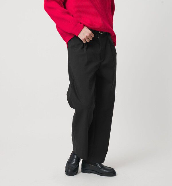 BEAUTY&YOUTH UNITED ARROWS「PROCO 1プリーツ ワイドテーパードパンツ NO.9」|チノ|BLACK