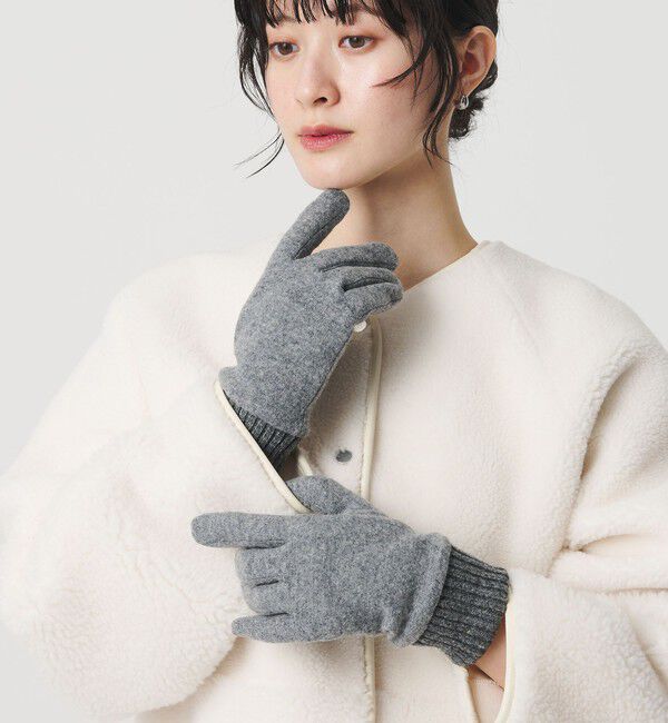 BEAUTY&YOUTH UNITED ARROWS「カラー ジャージー リブ グローブ」|手袋|MD.GRAY