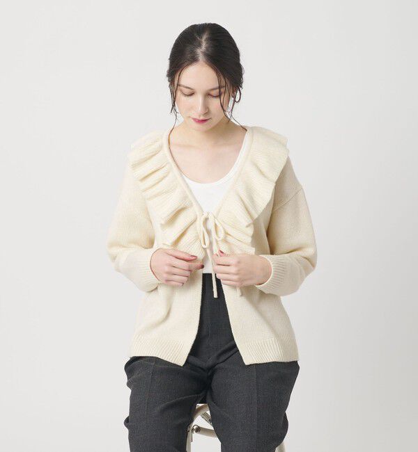 BEAUTY&YOUTH UNITED ARROWS「ウールレーヨン ラッフルフリル ニットカーディガン」|カーディガン|