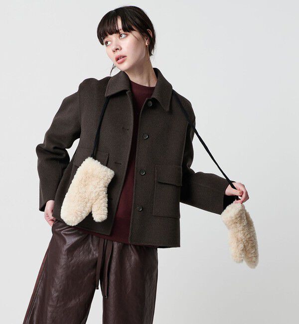 BEAUTY&YOUTH UNITED ARROWS「ストリング ボア ミトン」|手袋|OFF WHITE