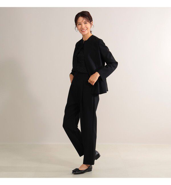 Demi-Luxe BEAMS 「トリアセ ペプラムジャケット＊」|ノーカラージャケット|