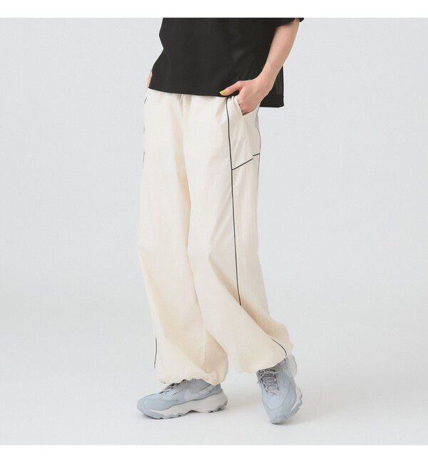 Ray BEAMS 「ストライプ キリカエ トラックパンツ」|チノ|