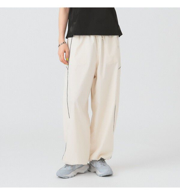 Ray BEAMS 「ストライプ キリカエ トラックパンツ」|チノ|