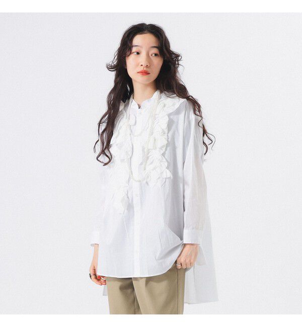 BEAMSBOY「【別注】TORI-TO / リボン シャツ」|シャツ・ブラウス|WHITE