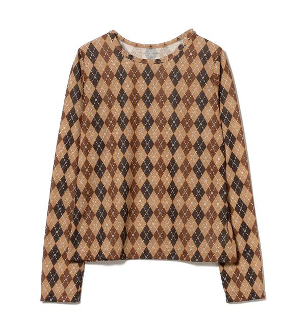Ray BEAMS 「アーガイルプリント クルーネック トップス」|その他|