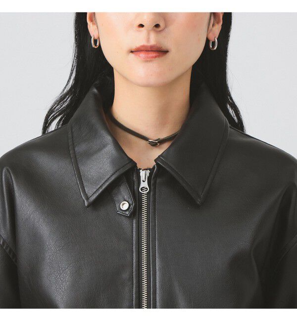 Ray BEAMS 「フェイクレザー フライト ジャケット」|ブルゾン・スタジャン|