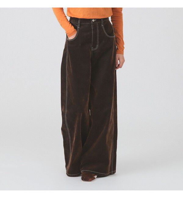 Ray BEAMS 「フロッキー デニム ワイド パンツ」|デニム|