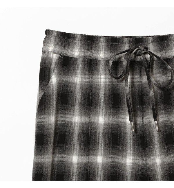 Ray BEAMS 「オンブレチェック ワイド パンツ」|チノ|