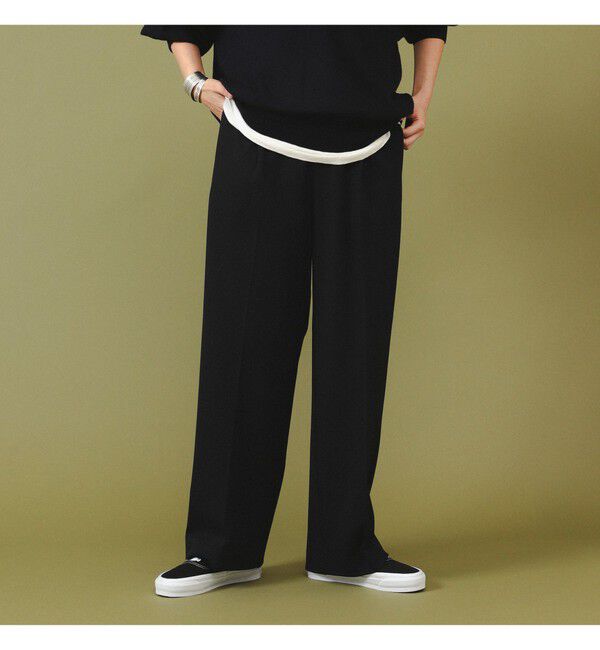 BEAMSBOY「【別注】LACOSTE / ワイド パンツ」|チノ|BLACK