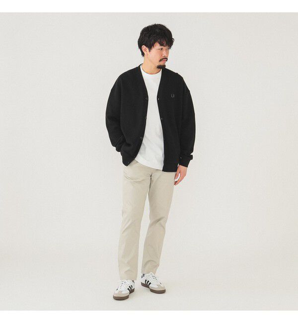 BEAMS「コットンピケ ストレッチ テーパード パンツ」|チノ|