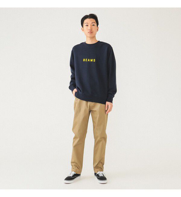 BEAMS「コットンピケ ストレッチ テーパード パンツ」|チノ|