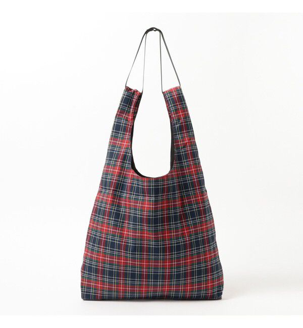 BEAMS「チェック ショッパー L」|ポーチ|