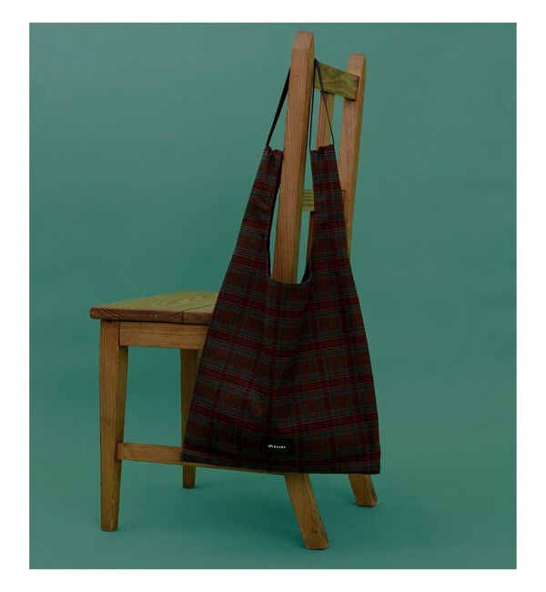 BEAMS「チェック ショッパー L」|ポーチ|BROWN&times;GREEN