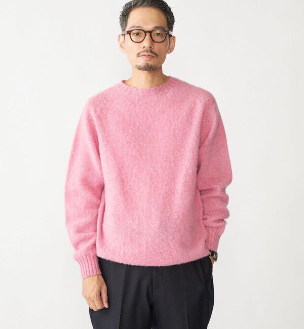 SHIPS「【SHIPS別注】HARLEY OF SCOTLAND:ウォッシャブル シャギー クルーネックニット」|ニット・セーター|