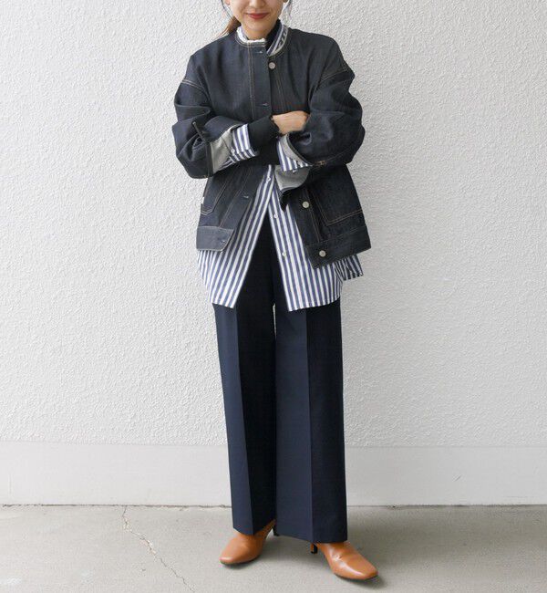 SHIPS any「SHIPS any: ノーカラー デニム ブルゾン［SHIPS any DENIM］」|デニムジャケット|