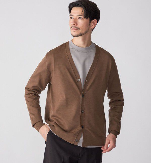 SHIPS「SHIPS: ハンドフレーム 16ゲージ Vネック カーディガン ニット」|カーディガン|