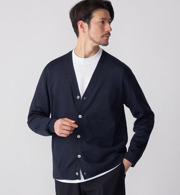 SHIPS「SHIPS: ハンドフレーム 16ゲージ Vネック カーディガン ニット」|カーディガン|